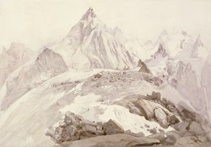 Aiguilles de Chamonix, ca. 1850 (blyant, pen og blæk og vask på kort)